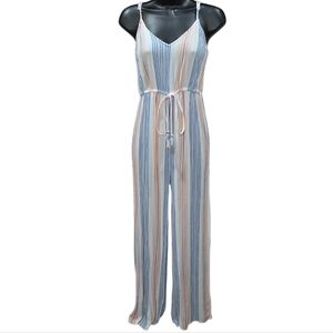 Kiwi + Punch Blue and White Striped Sleeveless Jumpsuit Size S